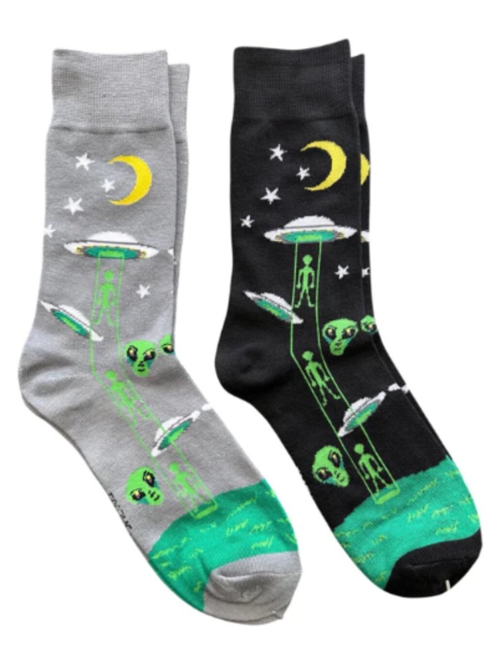 Alien UFO Aliens Space Invasion Mars Stars Moon E.T. 2 Pairs Men's Socks